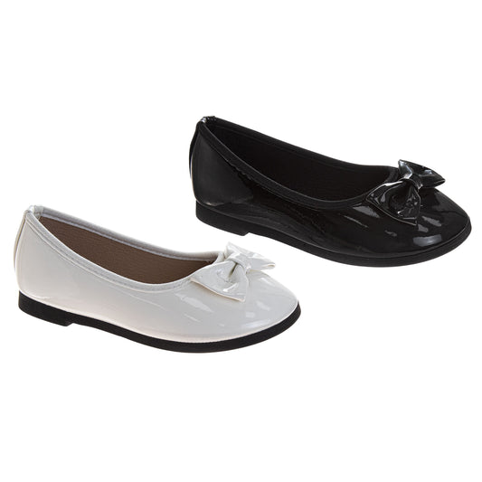 Laura Ashley Mary Jane Flats Ã¢â‚¬â€œ Girls Bow Dress Shoes with Strap Closure  (Toddler)