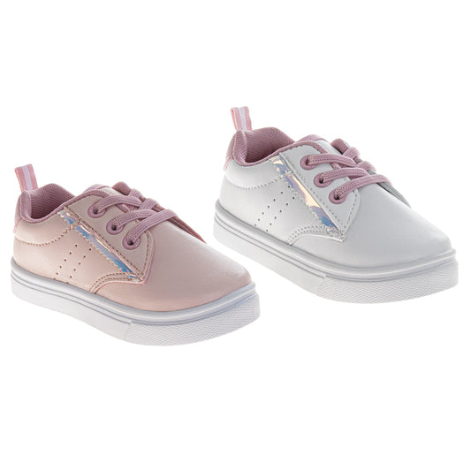 Laura Ashley Fashion Sneakers Ã¢â‚¬â€œ Girls Hook-and-Loop Star Casual Shoes with Rainbow Charm Detail (Toddler) (Copy)