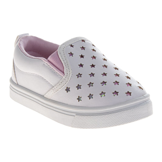 Laura Ashley Slip-On Sneakers Ã¢â‚¬â€œ Girls Star Casual Shoes with Glitter Detail (Toddler/Little Kid/)