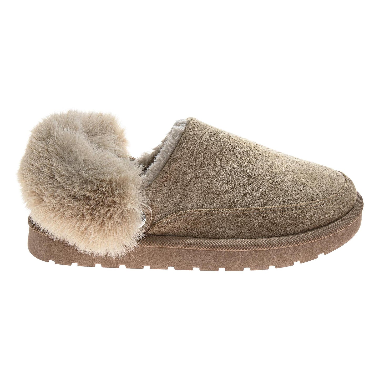 Avalanche Women's Faux Suede Clog Slippers, Plush Faux Fur House Shoes with Non-Slip Sole (Ladies)