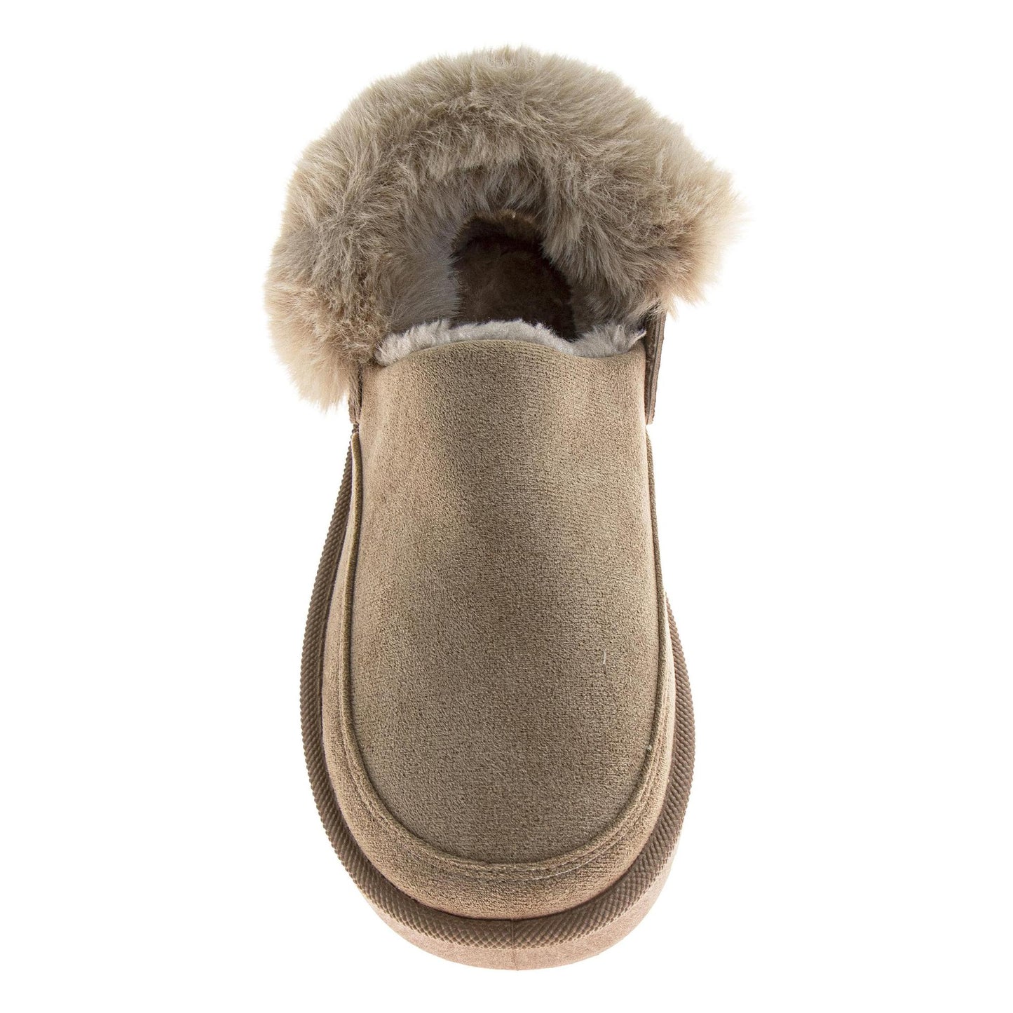 Avalanche Women's Faux Suede Clog Slippers, Plush Faux Fur House Shoes with Non-Slip Sole (Ladies)