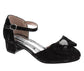 Badgley Mischka Girls’ Glitter Bow Dress Shoes, Ankle Strap Block Heel Shoes (Little Kid/Big Kid)