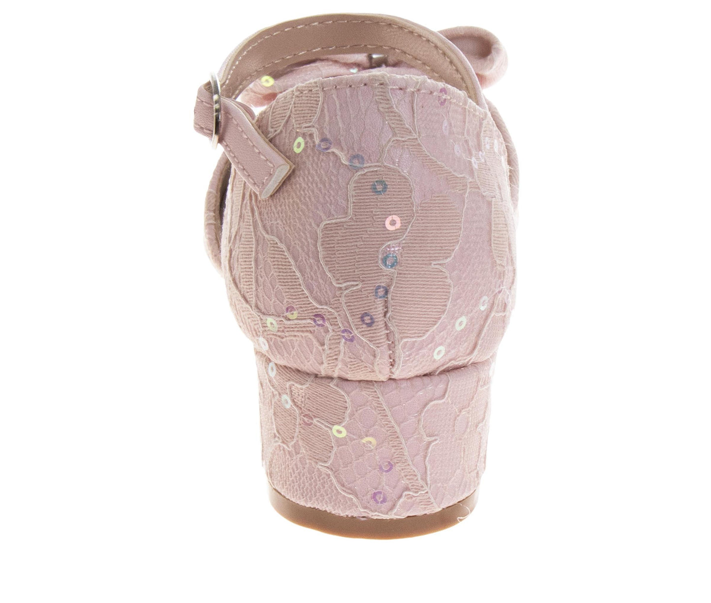 Badgley Mischka Girls’ Glitter Bow Dress Shoes, Ankle Strap Block Heel Shoes (Little Kid/Big Kid)