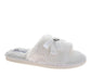 Badgley Mischka Women’s Plush Slippers Cozy Faux Fur Open-Toe House Slippers with Bow Detail (Adults)