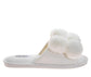 Badgley Mischka Women’s Plush Pom-Pom Slippers  Cozy Open-Toe Slide House Shoes (Adults)