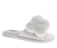 Badgley Mischka Women’s Plush Pom-Pom Slippers  Cozy Open-Toe Slide House Shoes (Adults)
