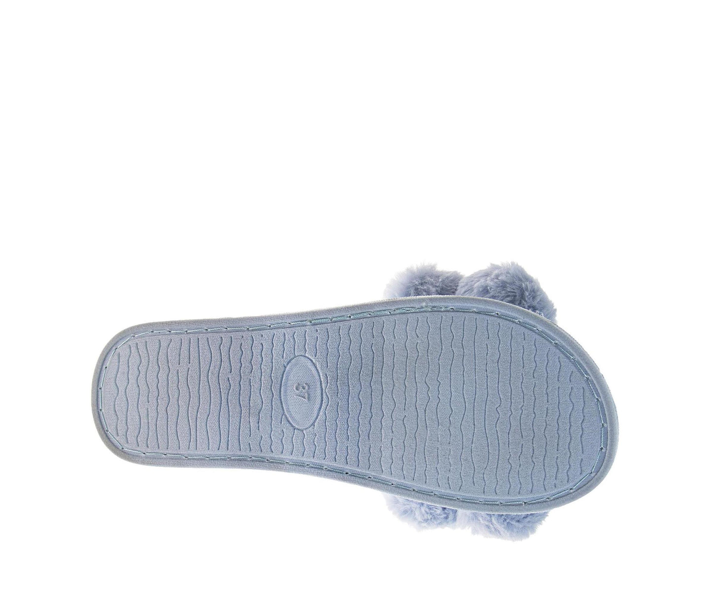 Badgley Mischka Women’s Plush Pom-Pom Slippers  Cozy Open-Toe Slide House Shoes (Adults)