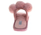 Badgley Mischka Women’s Plush Pom-Pom Slippers  Cozy Open-Toe Slide House Shoes (Adults)