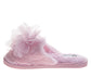 Badgley Mischka Women’s Plush Floral Slippers  Cozy Open-Toe House Slides with 3D Flower Detail (Adults)