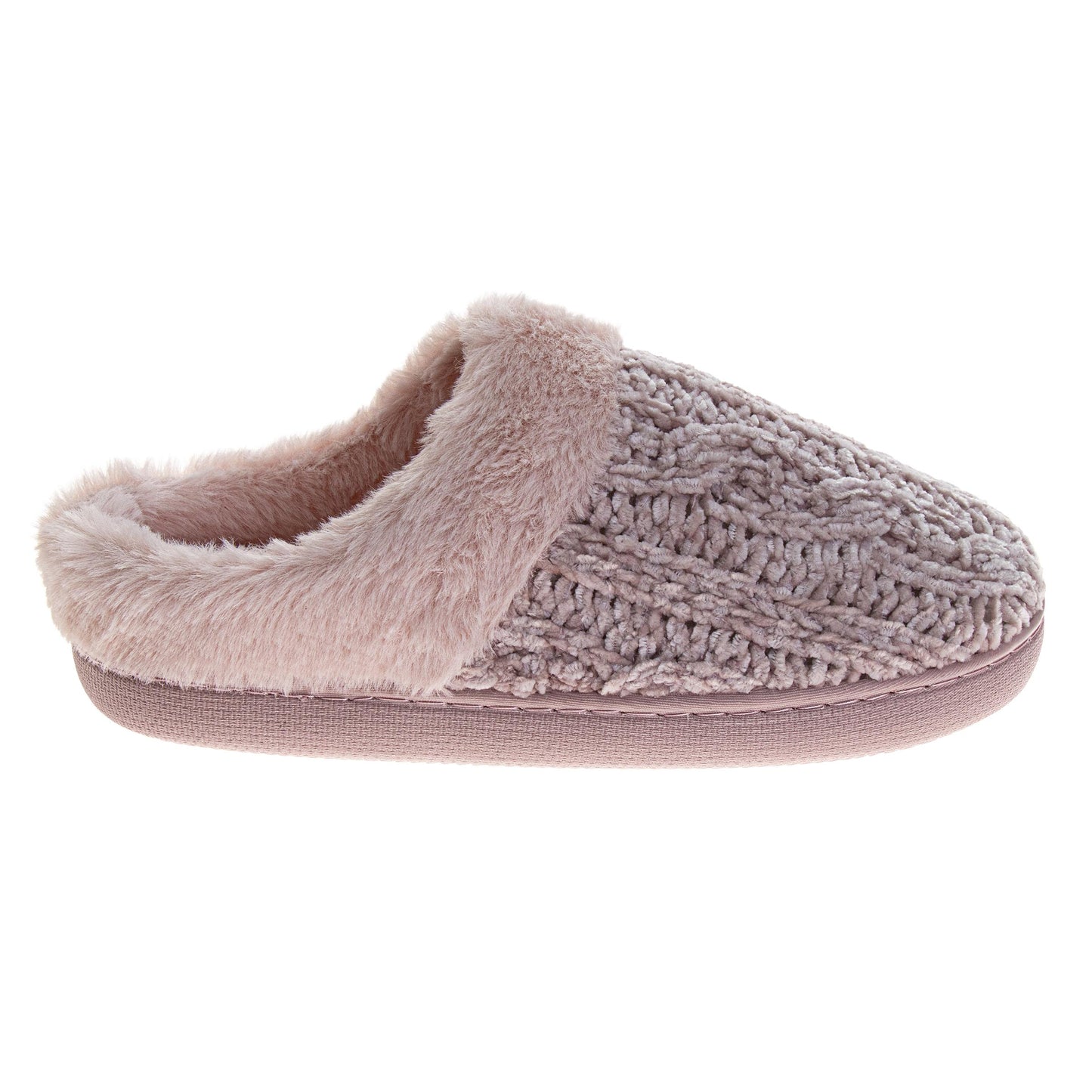 Badgley Mischka Women’s Knit House Slippers, Plush Lined Slip-On (Adults)