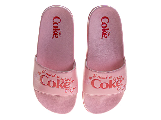 Coca-Cola Women’s Classic Logo Slide Sandals Casual Slip-On Pool & Beach Slides (Adults)