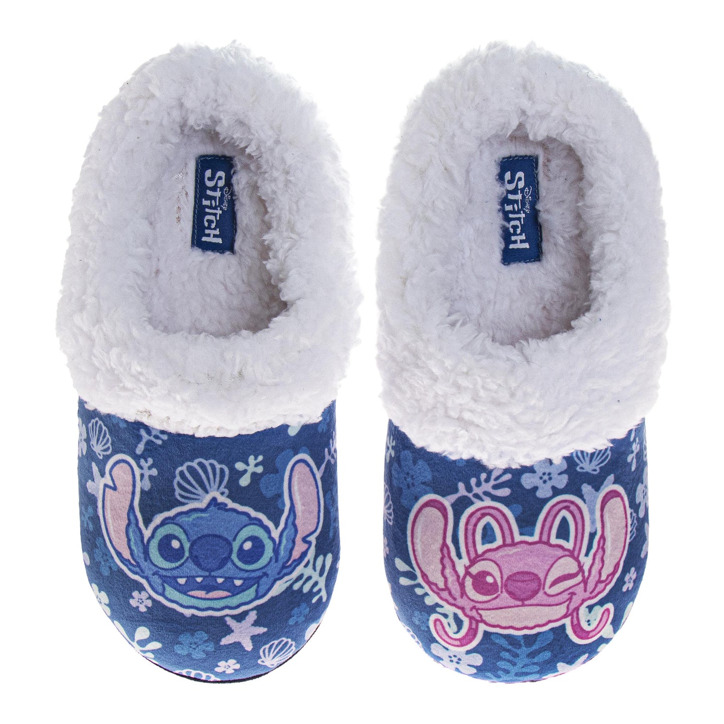 Disney Lilo & Stitch Girls' Plush House Slippers, Soft Cozy Indoor Slippers Featuring Stitch & Angel (Toddler/Little Kid)