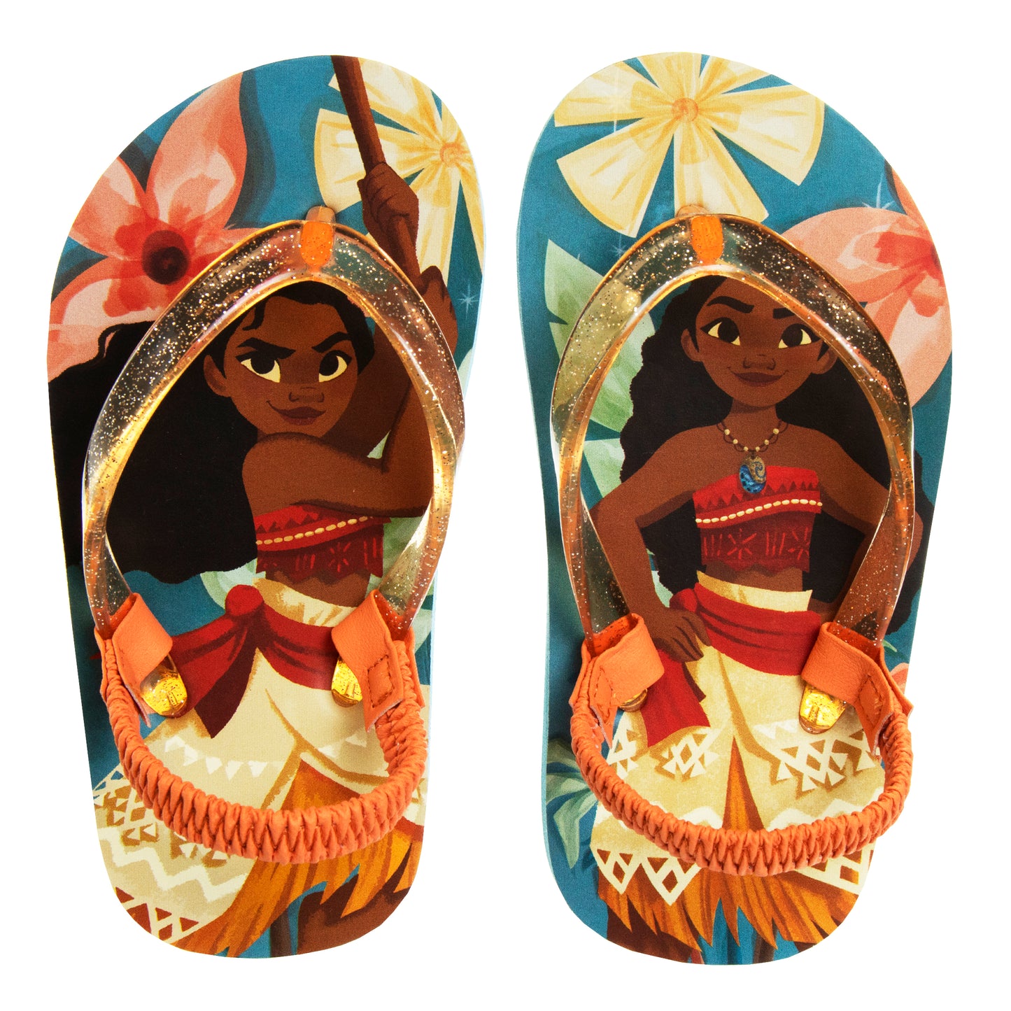 Disney Moana Girls' Flip-Flops - Fun and Comfortable Sandals with a Back Strap (Toddler)
