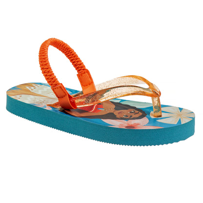 Disney Moana Girls' Flip-Flops - Fun and Comfortable Sandals with a Back Strap (Toddler)