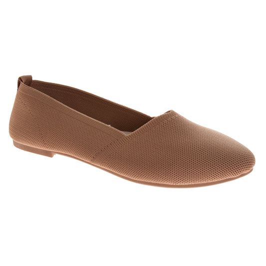 Danskin Women’s Knit Bow Ballet Flats, Lightweight Pointed-Toe Slip-On Casual Shoes