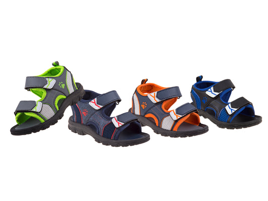 Rugged Bear Open Toe Sport Sandals Boys'  Durable Outdoor Ready Adjustable Straps WaterFriendly Comfort Fit (Little Kid / Big Kid)