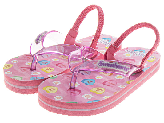 Sweethearts Girls Shoes, Girls Flip Flops, Thong Sandals - Kids Beach and Pool Shoes, Slip On Pink and Purple (Toddler/Little Kids)