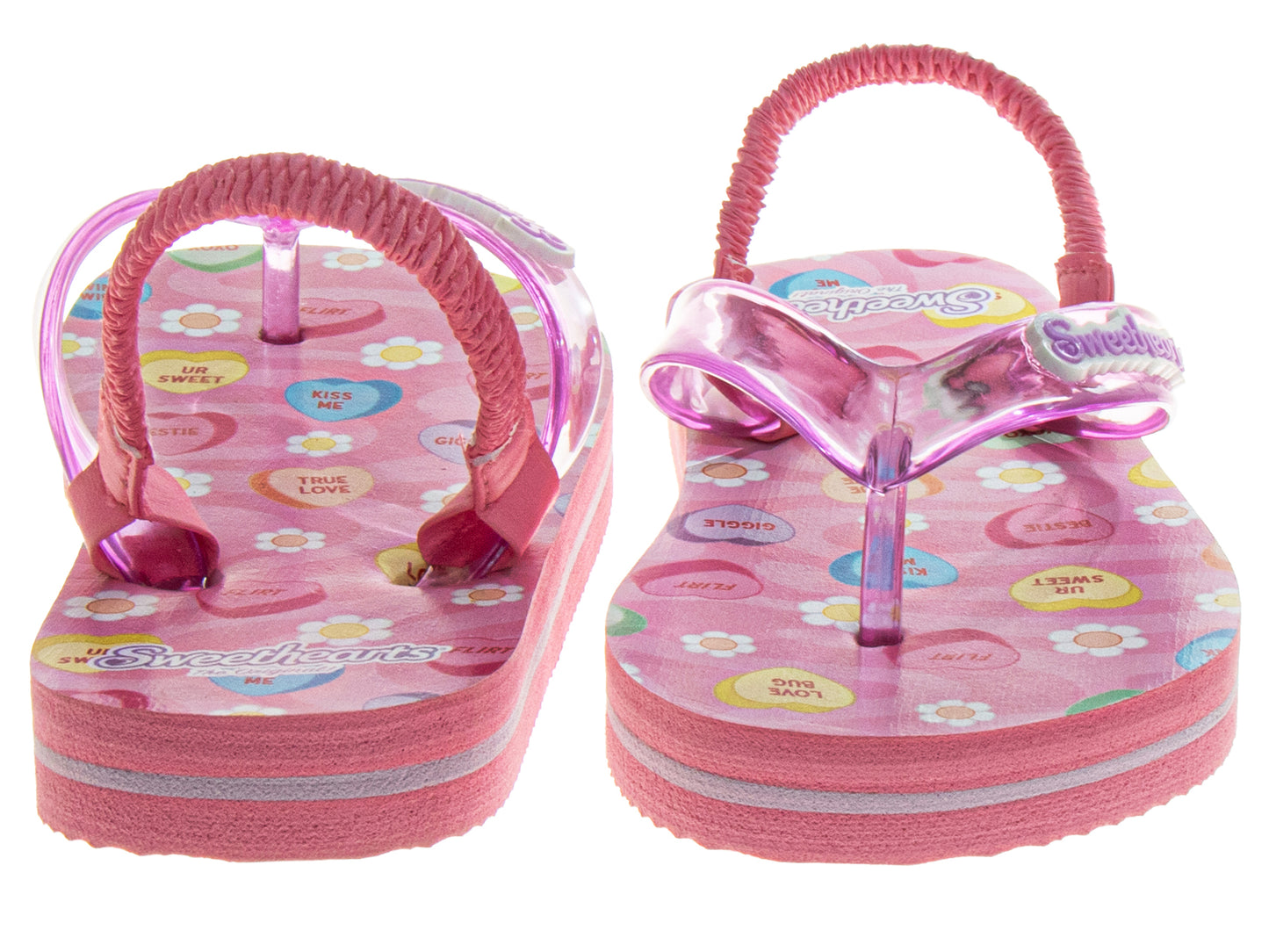 Sweethearts Girls Shoes, Girls Flip Flops, Thong Sandals - Kids Beach and Pool Shoes, Slip On Pink and Purple (Toddler/Little Kids)