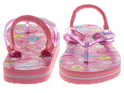 Sweethearts Girls Shoes, Girls Flip Flops, Thong Sandals - Kids Beach and Pool Shoes, Slip On Pink and Purple (Toddler/Little Kids)