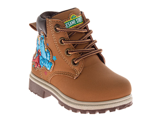 Sesame Street Elmo and Cookie Monster Lace Up Boots. (Toddler/Little Kids)