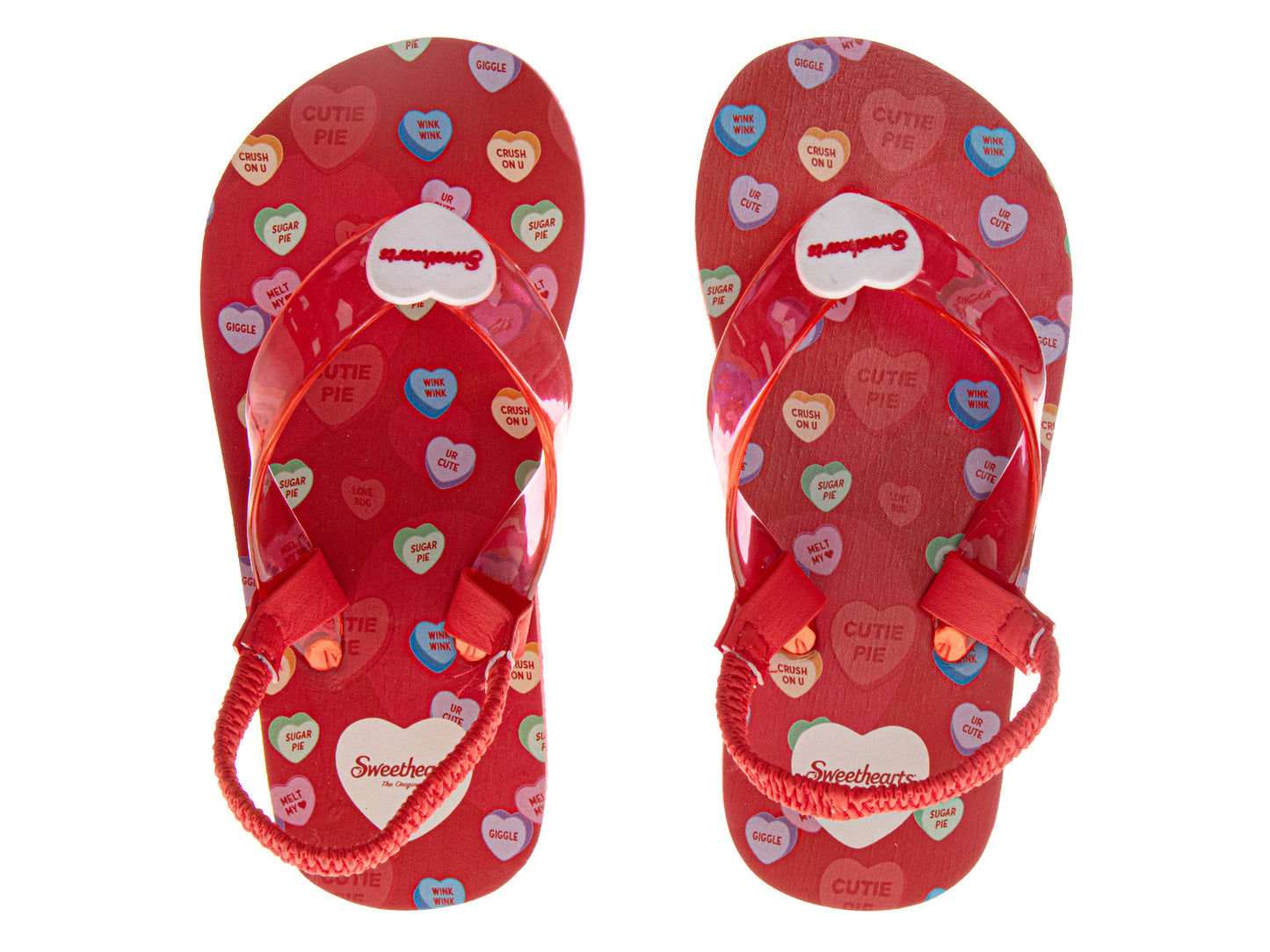 Sweethearts Girls Shoes, Girls Flip Flops, Thong Sandals - Kids Summer Beach & Pool Shoes, Slip On Red and White (Toddler/Little Kid)