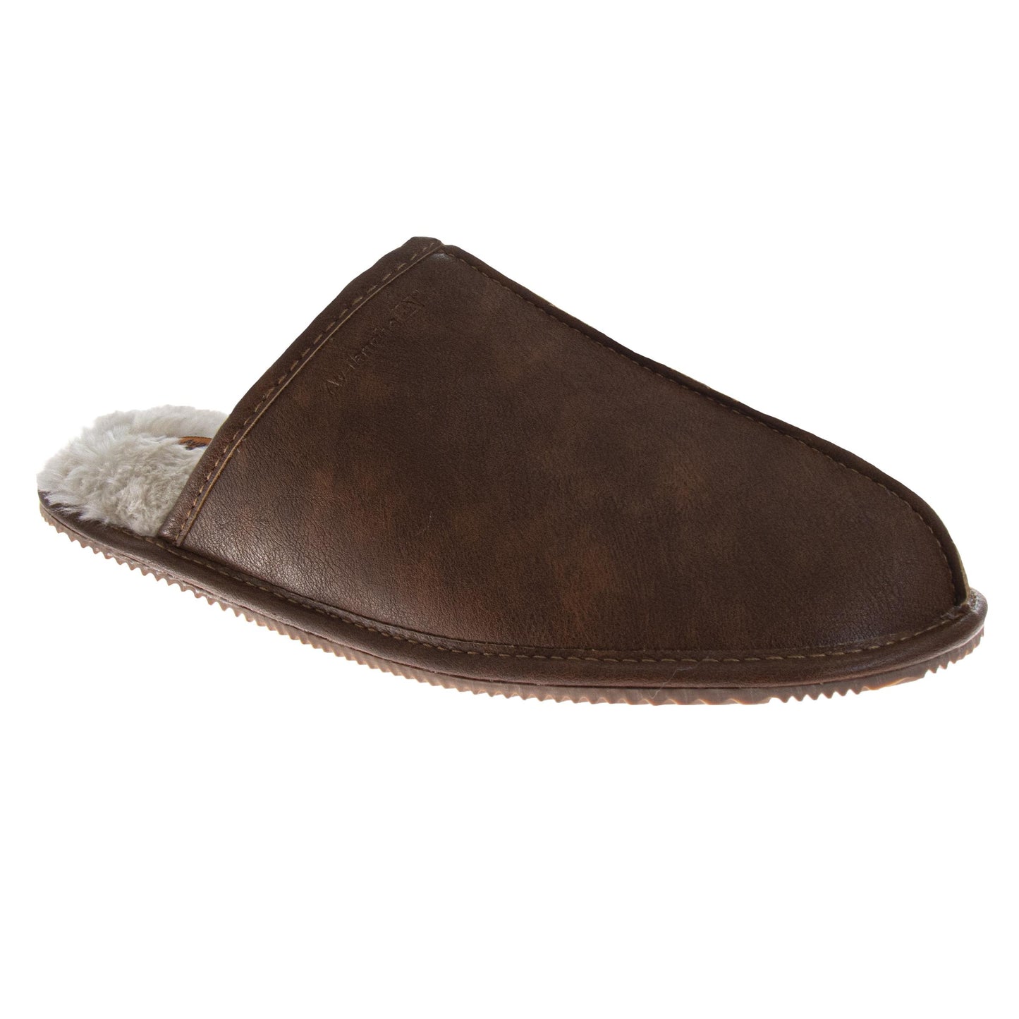 Avalanche Faux Leather Slippers Men's  Cozy Comfortable Warm House Shoes SlipOn Durable Sole (Adult)