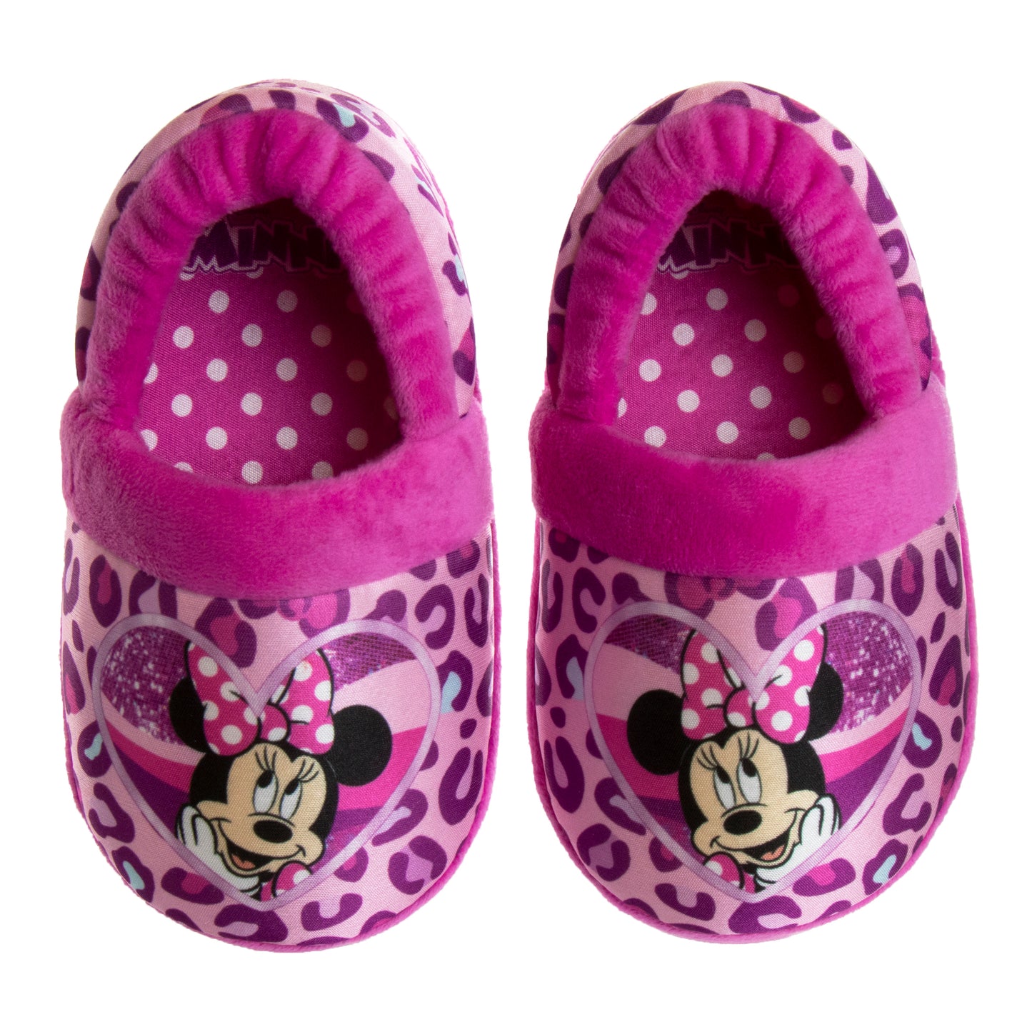 Disney Minnie Mouse Girls Dual Sizes Nylex Fabric Slippers