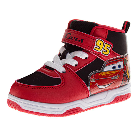 Cars Boys High Top Sneakers Hook and Loop with Lace-Up (Little Kid)