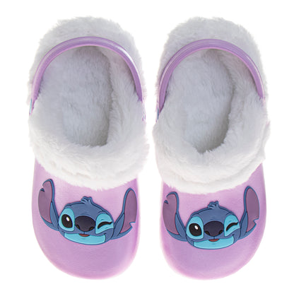Disney Lilo & Stitch Fuzzy Fleece Lined Clogs for Girls and Womens Winter Warm Plush Garden Shoes