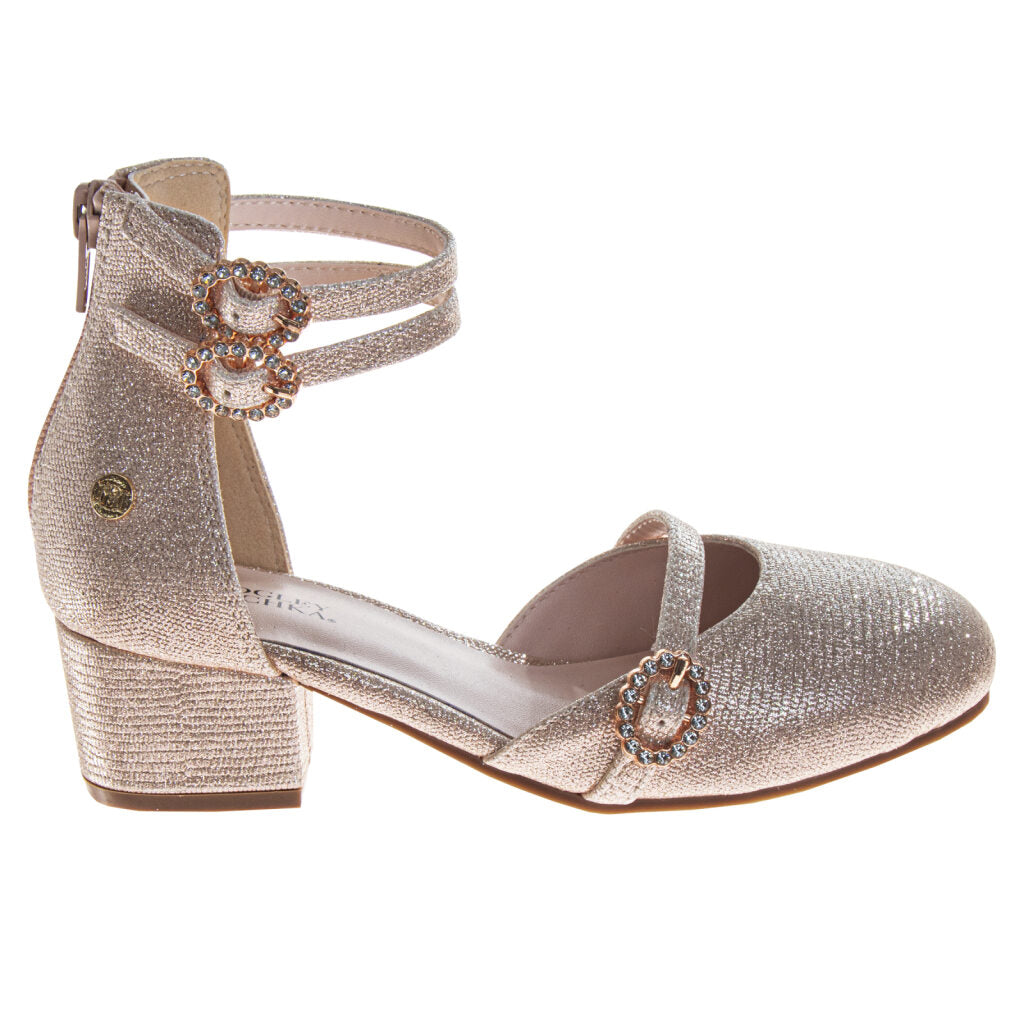 Badgley Mischka Dress Shoes Girls'  Elegant Sparkle Formal Occasion Fashion Forward Comfort Fit (Little Kid / Big Kid)