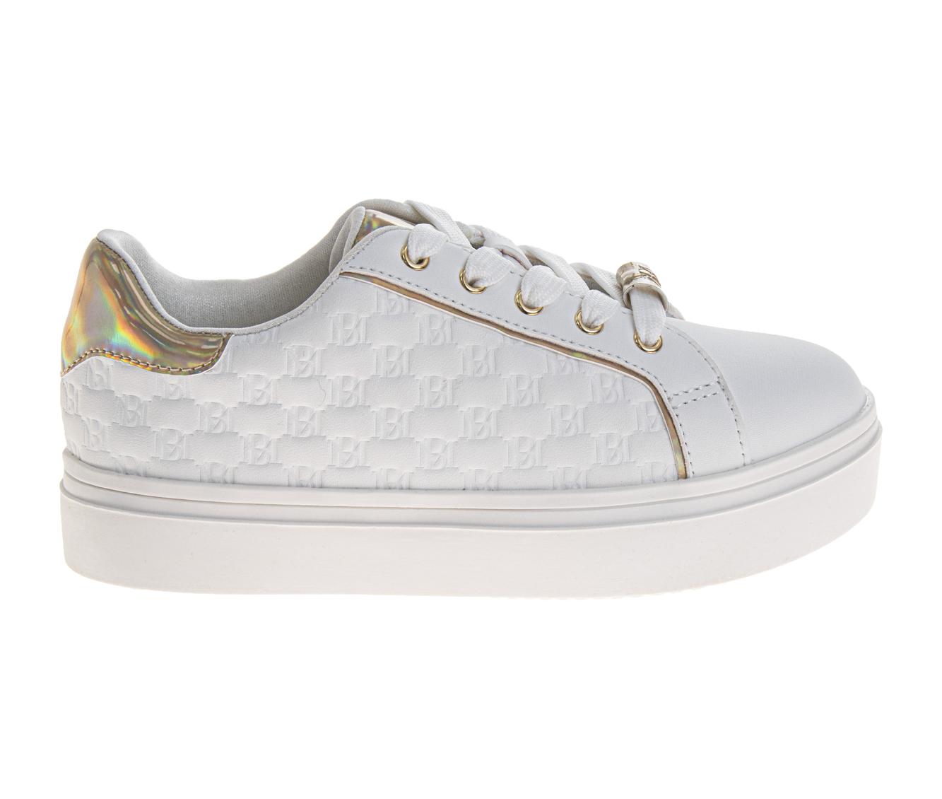 Badgley Mischka Girls' Fashion Lace-Up Low Top Sneakers with Metallic Accents (Little Kids/Big Kids)