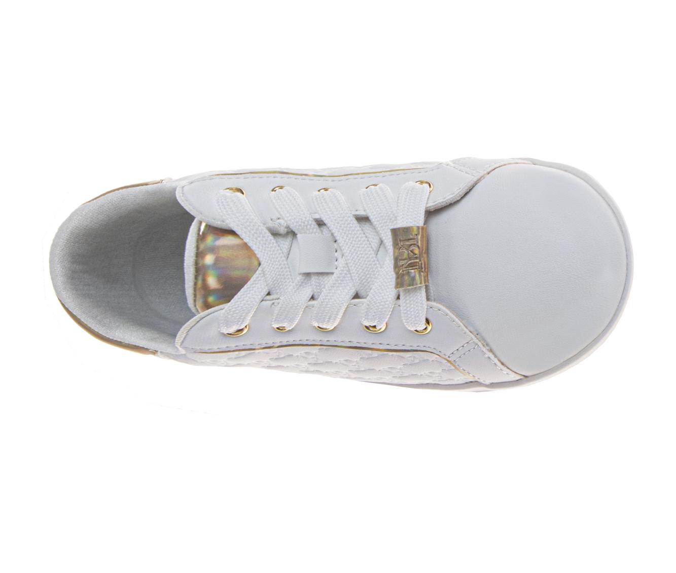 Badgley Mischka Girls' Fashion Lace-Up Low Top Sneakers with Metallic Accents (Little Kids/Big Kids)