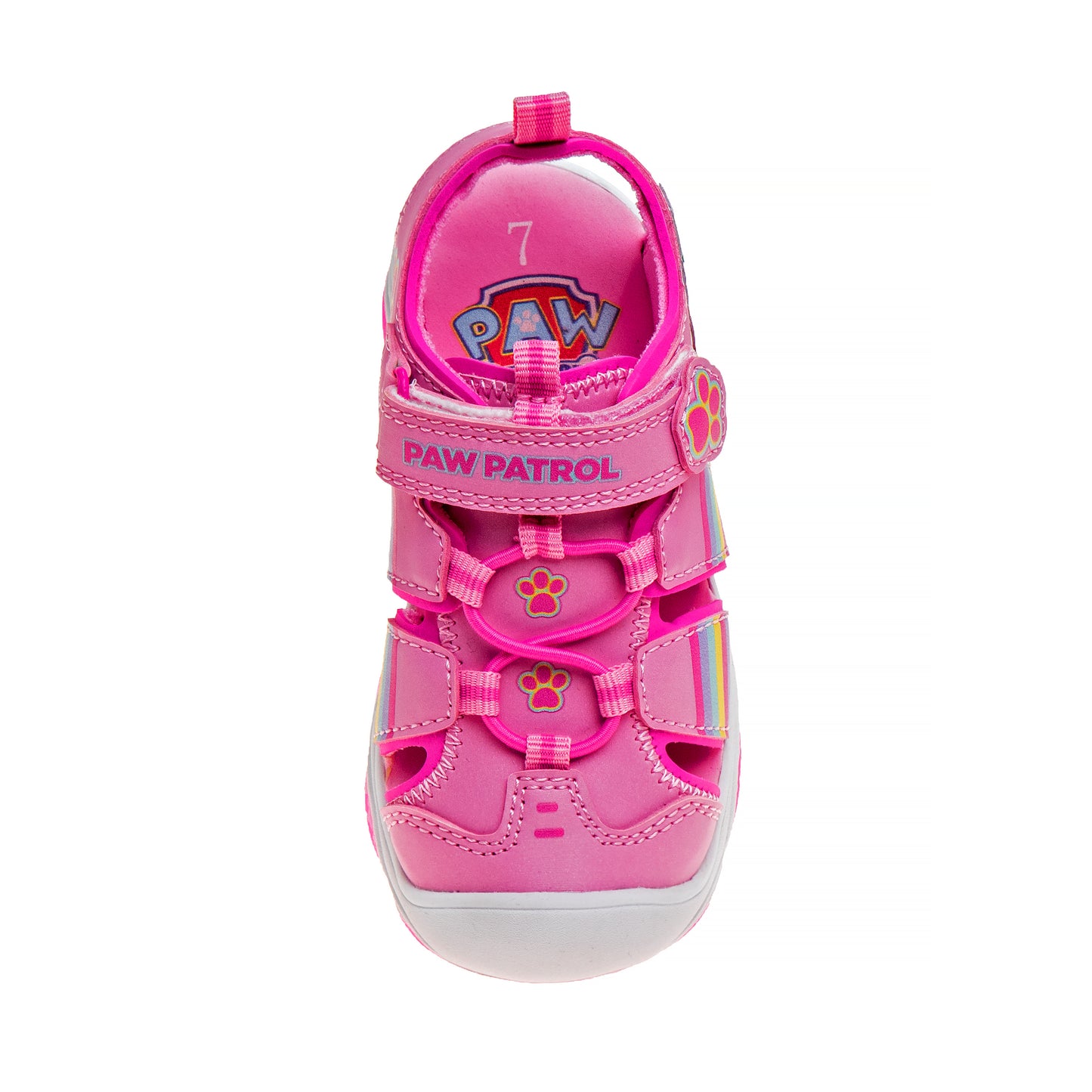 Paw Patrol Everest Skye Light up Summer Girls Sandals - Hook&Loop Adjustable Strap Closed Toe Sandal Water Shoe - Pink (sizes 6-12 Toddler)