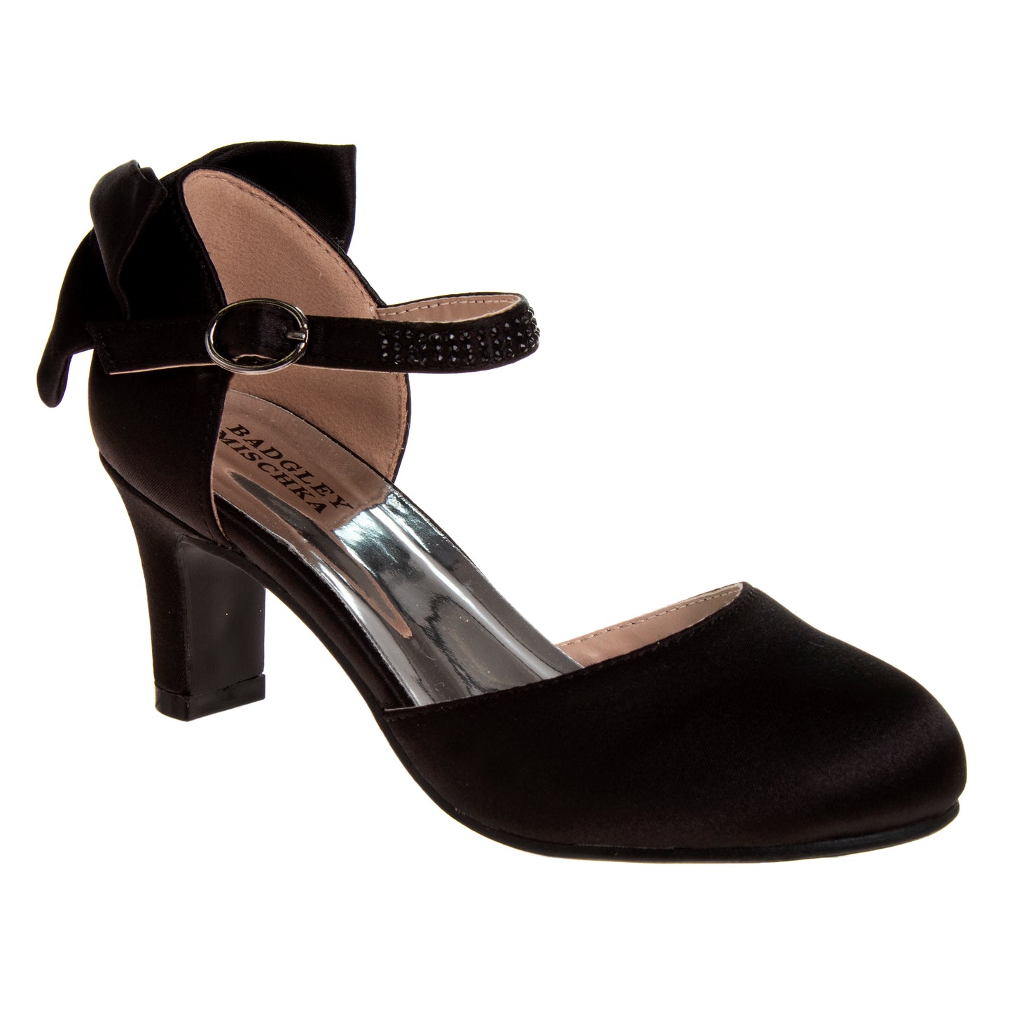 Badgley Mischka Heel Dress Shoes for Girls / Elegant Formal Comfort Design with Buckle Closure (Little Kid / Big Kid)