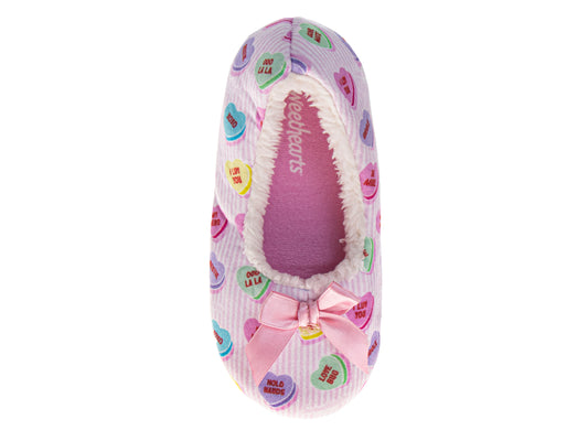 Sweethearts Soft Plush Pink Slippers Girls'  Heart Pattern Cozy Warm Indoor Wear NonSlip Sole (Little Kid / Big Kid)