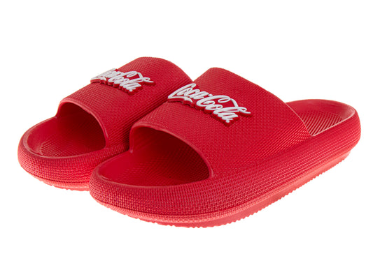 CocaCola Classic Script Pillow Slides for Men UltraSoft DualSize Comfort QuickDry Sandals (Adults)