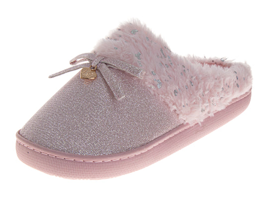 Badgley Mischka Slippers for Women - Classic Faux Fur Cross-Band Comfortable Style (Adults)