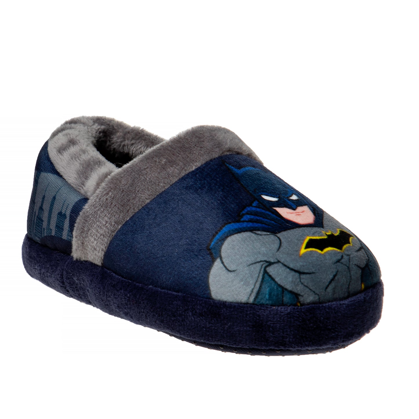 Josmo Boys' Batman Toddler Slipper Dark Knight Superhero Lightweight Comfort Soft Aline Plush House Shoes