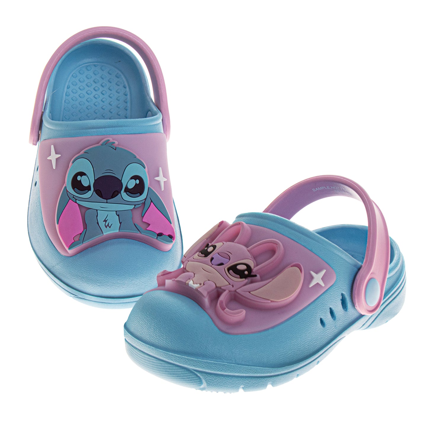 Disney Girls Stitch and angel Slip-On Clogs and Back Strap (Toddler)