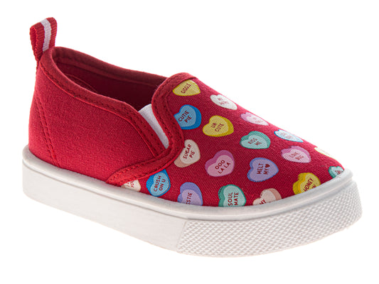 Sweethearts Conversation Hearts SlipOn Shoes Girls  Sweet Style Adorable Easy On/Off Casual Comfort NoLace Design (Toddler)