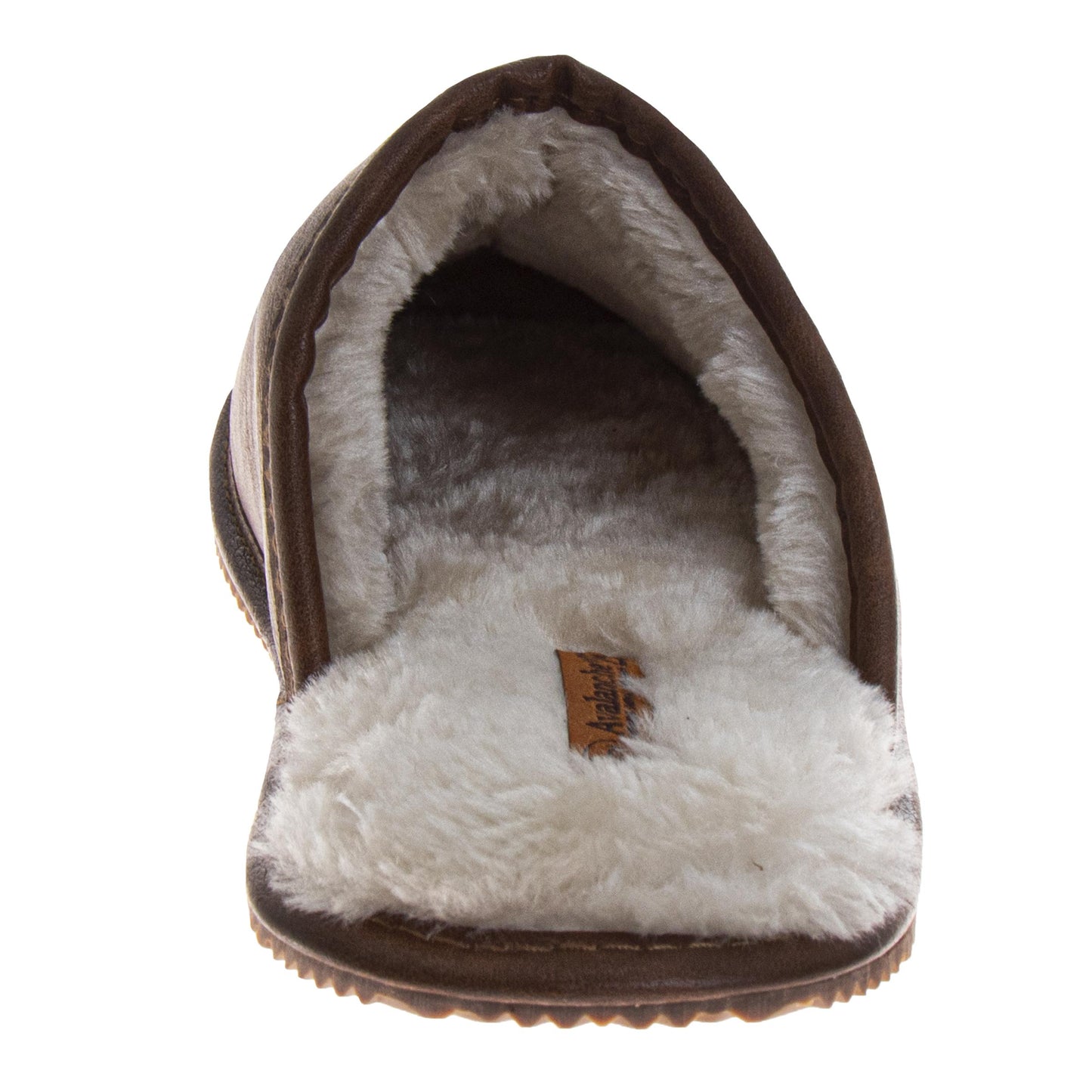 Avalanche Faux Leather Slippers Men's  Cozy Comfortable Warm House Shoes SlipOn Durable Sole (Adult)