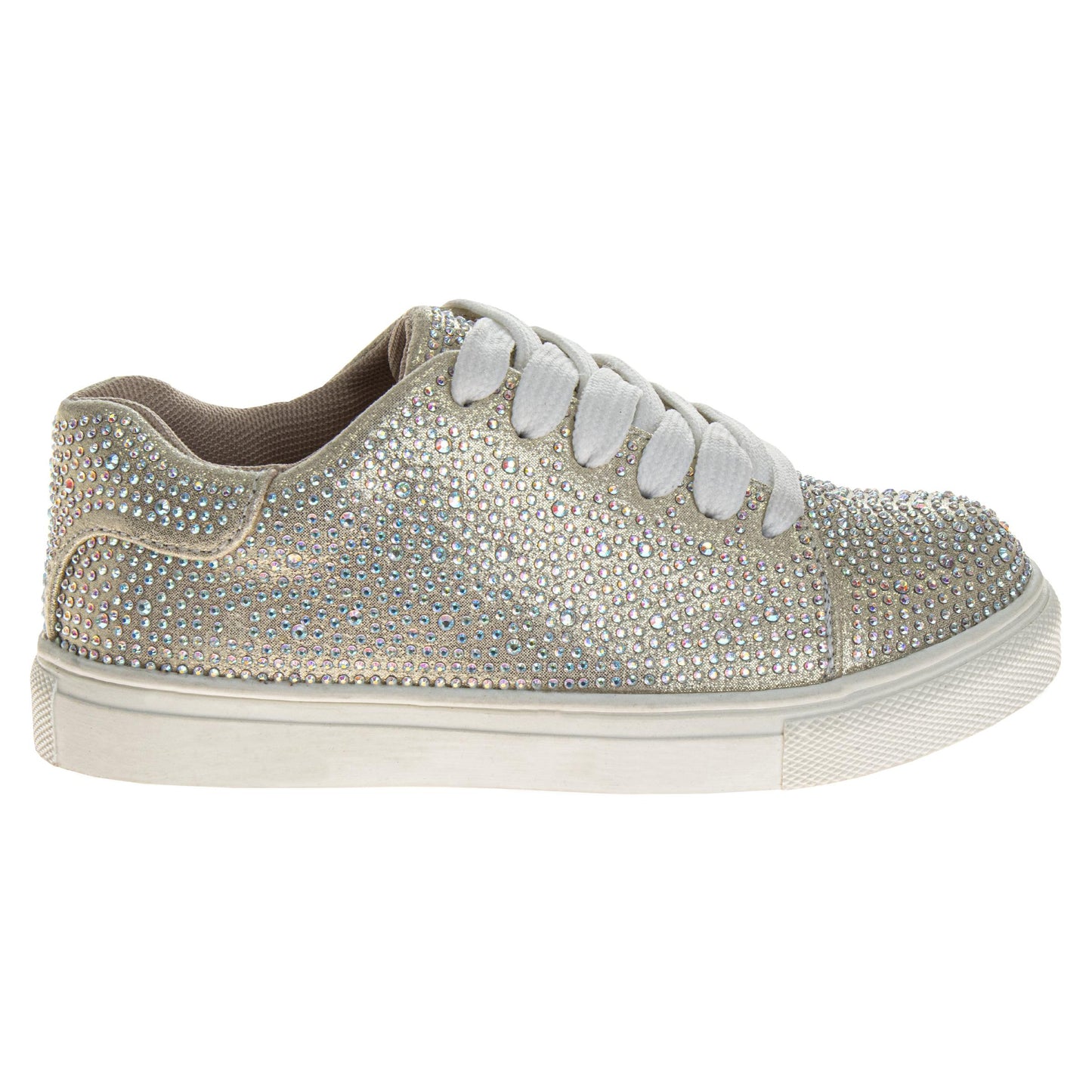Badgley Mischka Glitzy Sneakers Girls'  Sparkly Fashion Forward Stylish Everyday Wear Comfort Fit Durable (Little Kid / Big Kid)