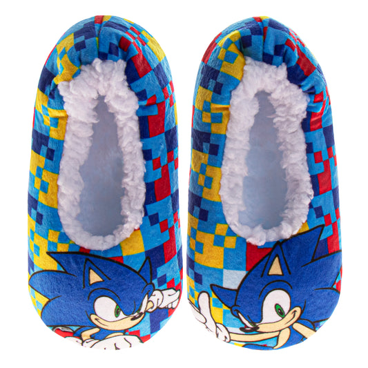 SEGA Sonic The Hedgehog Slippers for Boys  Sonic Design Warm Padded Sole Comfy SlipOn (Toddler / Little Kid)