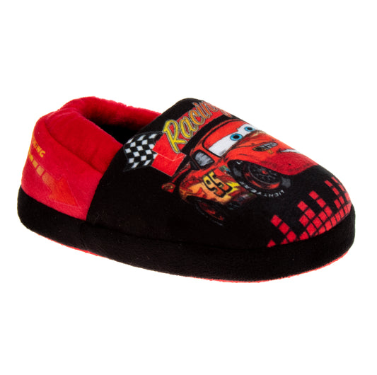 Disney Boys' Cars Slippers Lightning McQueen Fuzzy Slippers (Toddler)