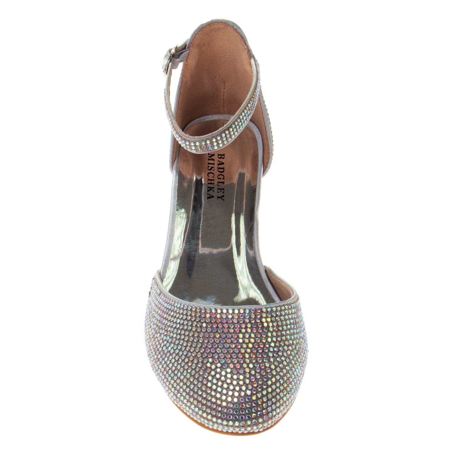 Badgley Mischka Block Heeled Dress Shoes Big Kids'  Elegant Stylish Formal Wear Comfort Block Heel Sparkle Detail (Toddler)