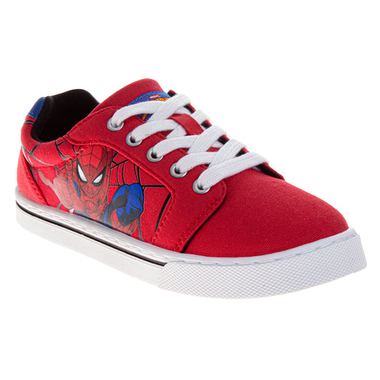 Marvel Spider-Man Boys' Lace-Up Canvas Sneakers, Casual Low-Top Shoes for Everyday Wear (Little Kid/Big Kid)
