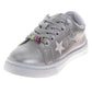 Badgley Mischka Glitter Stars Lace-Up Sneakers Girls - Glamorous Fashion Forward Sparkle Detail High Shine Athleisure (Little Kid â€“ Big Kid)