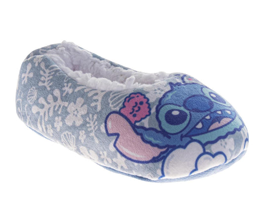 "Disney Stitch Slippers for Girls  Stitch Design Blue Warm Soft Fleece Padded Sole (Toddler/Little Kid)