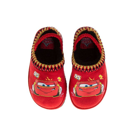 Disney Cars Snow Boys Slippers Lightning Mcqueen Boots Faux Fur Winter Mules Cozy Warm House Shoes (Toddlers)