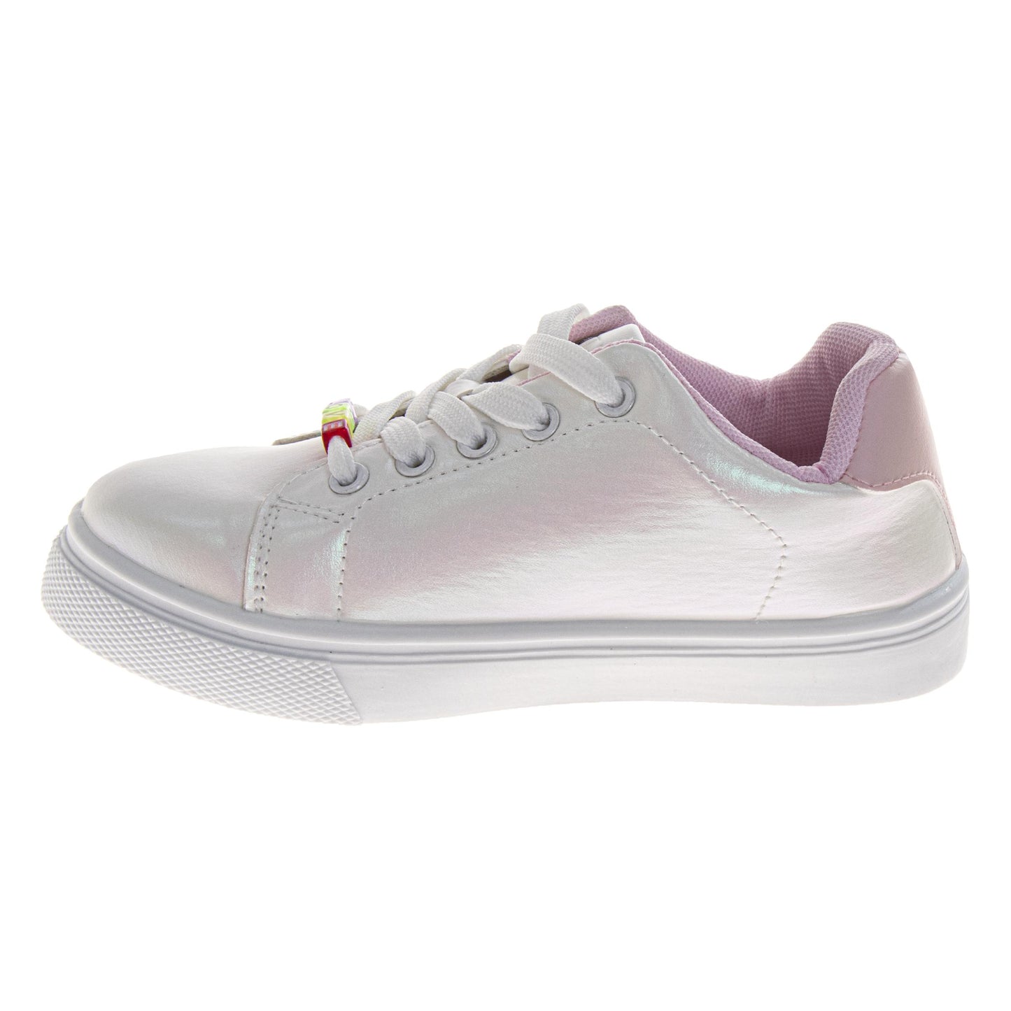 Badgley Mischka Glitter Stars Lace-Up Sneakers Girls - Glamorous Fashion Forward Sparkle Detail High Shine Athleisure (Little Kid â€“ Big Kid)